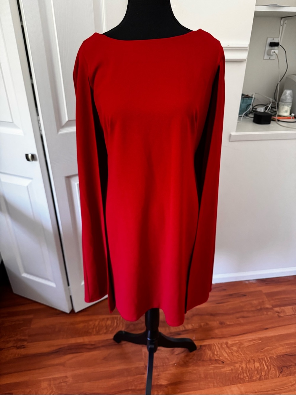 Adrianna Papell red dress with cape